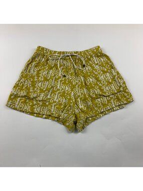 Elevenses Lime White Embroidered High Rise Shorts S